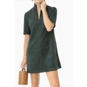 Tuckernuck Vegan suede Clifton Women Dress Green V-Neck Preppy Classic NWT Sz M
